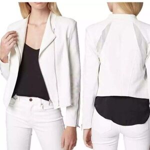 Blank NYC Moto Jacket 100% Cotton White Size XL New With Tags